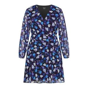 CITY CHIC Khloe Print Dress - Black Size XS(14W)